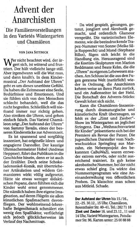 Berliner Zeitung 10.12.2001